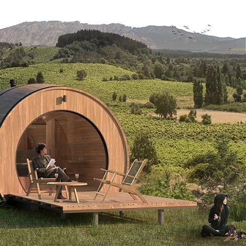 Wine Barrel Cabins - Render 2